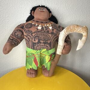 Disney Just Play Moana Talking Maui 14" Plush Stuffed Doll With Hook Works